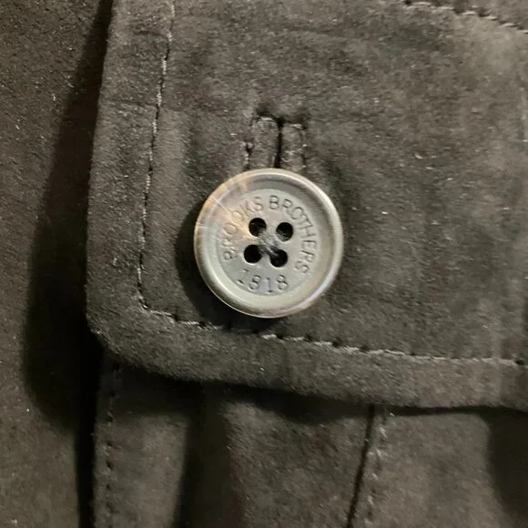 Brooks Brothers Suede Leather Black Safari Field Jacket Coat Men’s XXL NWT - Picture 5 of 16